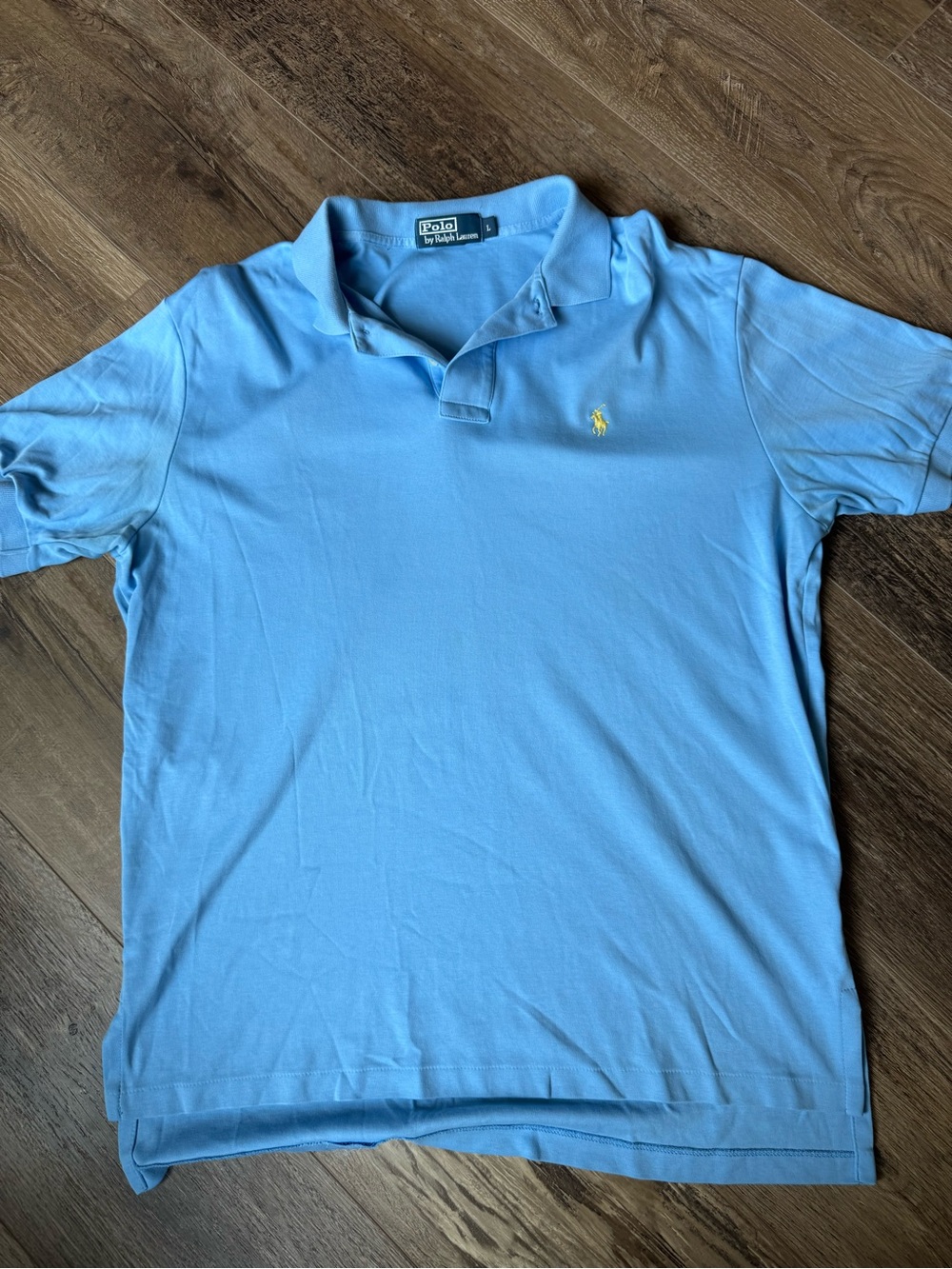 Polo by Ralph Lauren Men’s Sky Blue Polo with Yellow Pony